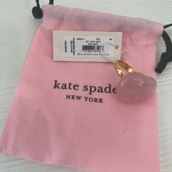 NWT open heart stone cocktail ring kate spade new york - Picture 1 of 5